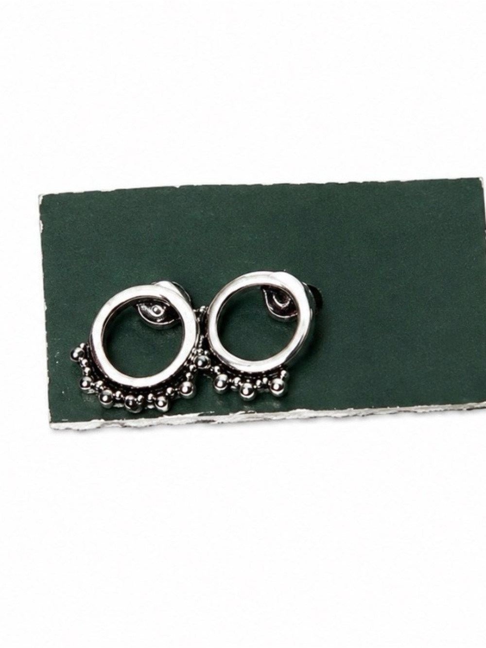 Tiny Silver Tone Circle Stud Earrings Minimalist Dainty Jewelry
